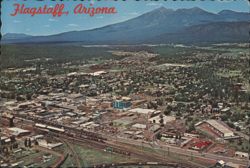 Flagstaff, Arizona Aerial View, San Francisco Peaks Postcard