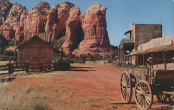 Old Movie Street Set with Red Rock Formations, Sedona Postcard