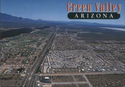 Aerial View of Green Valley, Arizona Postcard