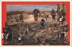 Hopi Village Replica, Kachina Ceremony Figures Postcard