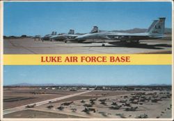 Luke Air Force Base F-15 Fighter Jets & Aerial View Postcard