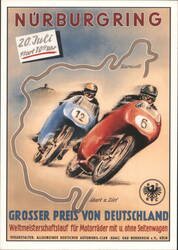 Nürburgring Motorcycle Grand Prix Germany Race Poster Postcard