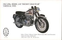 1962 BSA A10 Rocket Gold Star 650cc Motorcycle Postcard