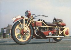 1927 Böhmerland Motorcycle, Longest in the World Postcard