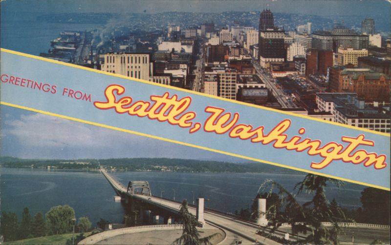 Greetings from Seattle, Washington Skyline and Bridge