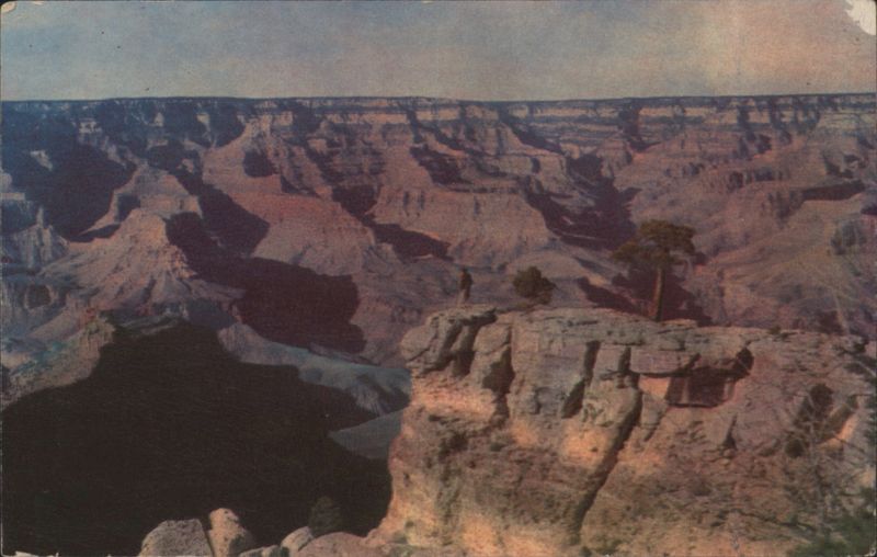 Grand Canyon National Park View with Figure on Cliff Arizona
