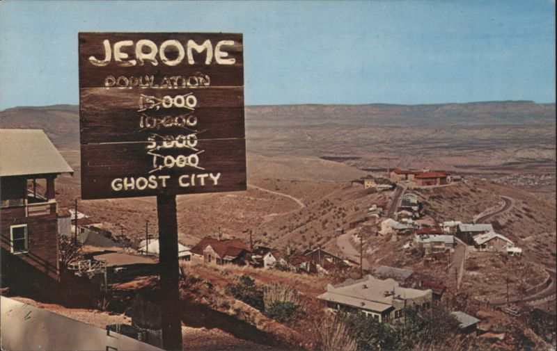Jerome Arizona Ghost City Sign & Mining Camp View Bob Petley