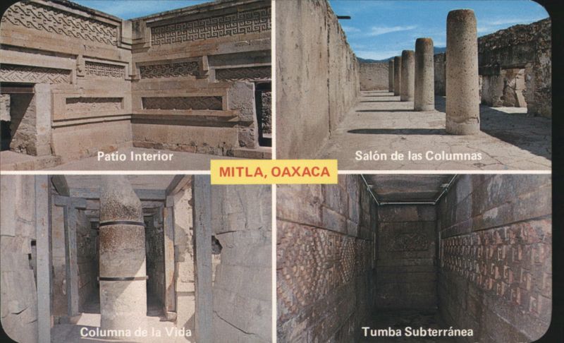 Mitla, Oaxaca: Interior Patio, Hall of Columns, Column of Life, Underground Tomb Mexico