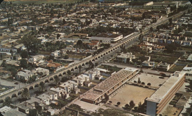 Morelia Aqueduct and Preparatory School Aerial View Mexico
