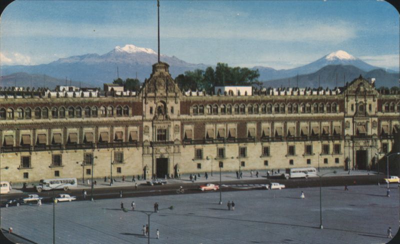 National Palace and Zocalo, Mexico City with Mountains