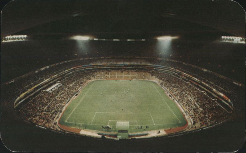 Estadio Azteca Soccer Stadium at Night, Mexico City