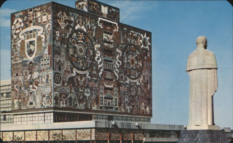 UNAM Central Library, Juan O'Gorman Mural, Mexico City