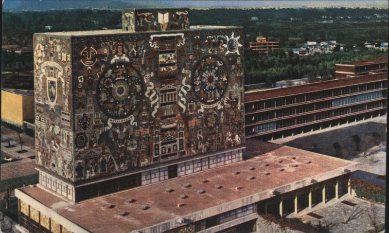Central Library UNAM, Mosaic Mural, Mexico City Fischgrund