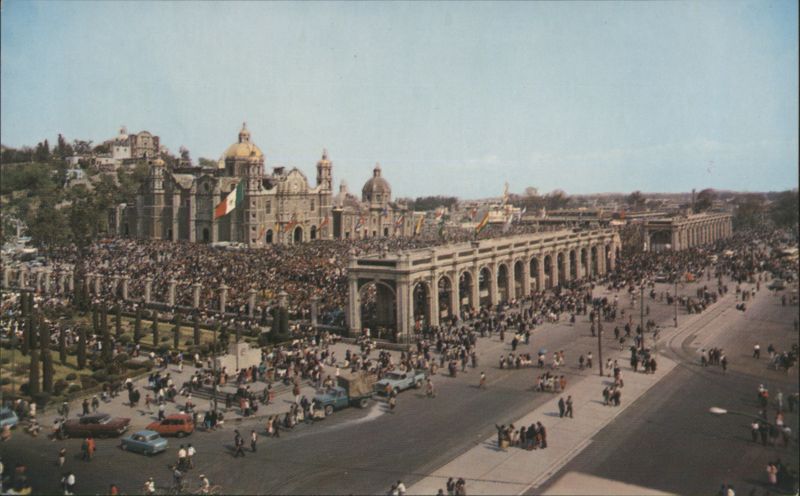 Basílica de Guadalupe, Mexico City - Crowded Plaza View