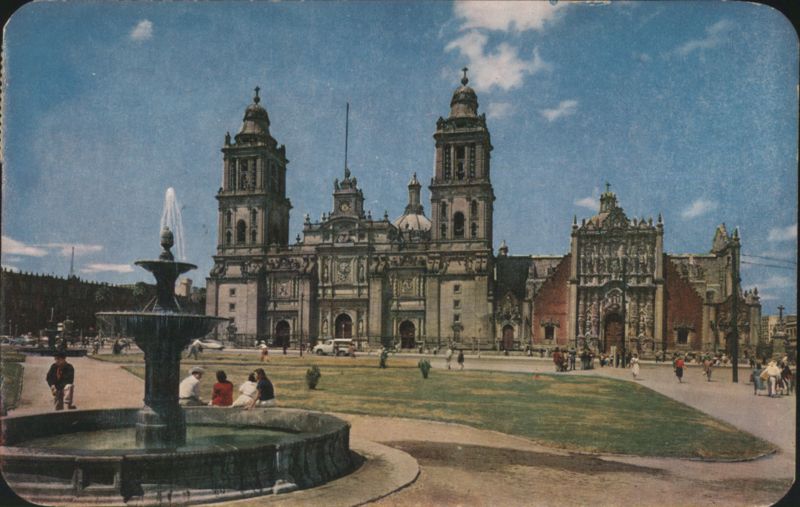 Mexico City Cathedral & Plaza Fountain, Mexico