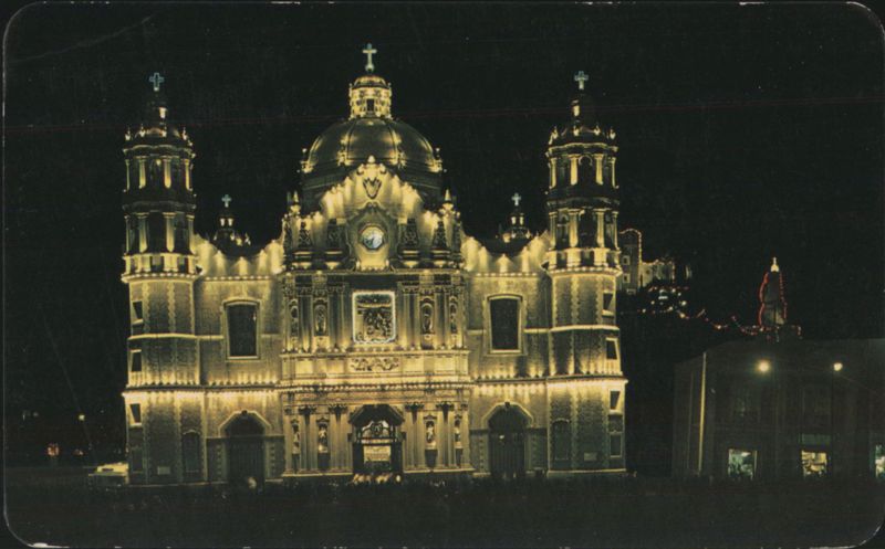 Night View of the Shrine to the Virgin of Guadalupe Mexico City