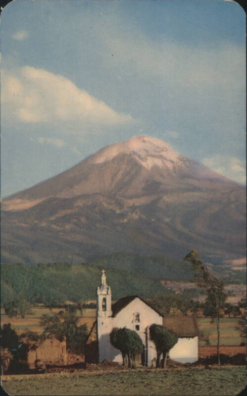 Popocatepetl Volcano and Church, Mexico Mexico City