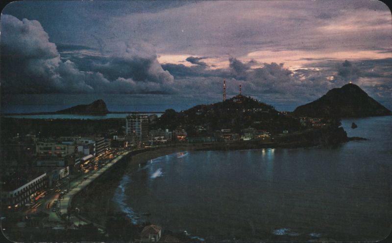 Twilight over Olas Altas Beach, Mazatlan, Mexico Sin.