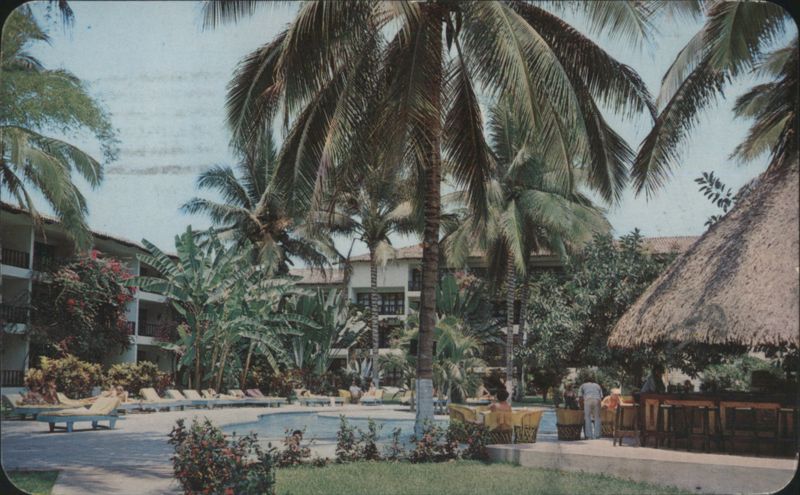 Hotel Playa de Oro Pool & Palm Trees, Puerto Vallarta JA Mexico