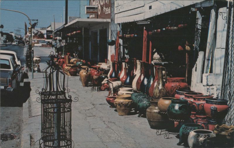 Mexican Curio Shops on Main Street, Nuevo Laredo Mexico