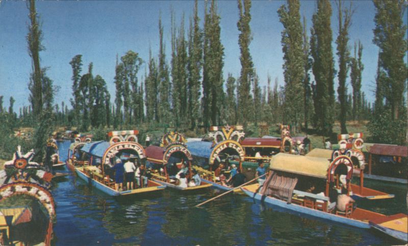 Xochimilco Floating Gardens with Trajineras Mexico