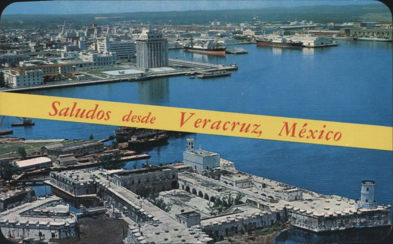 Veracruz, Mexico Aerial View of Harbor and San Juan de Ulúa Fortress