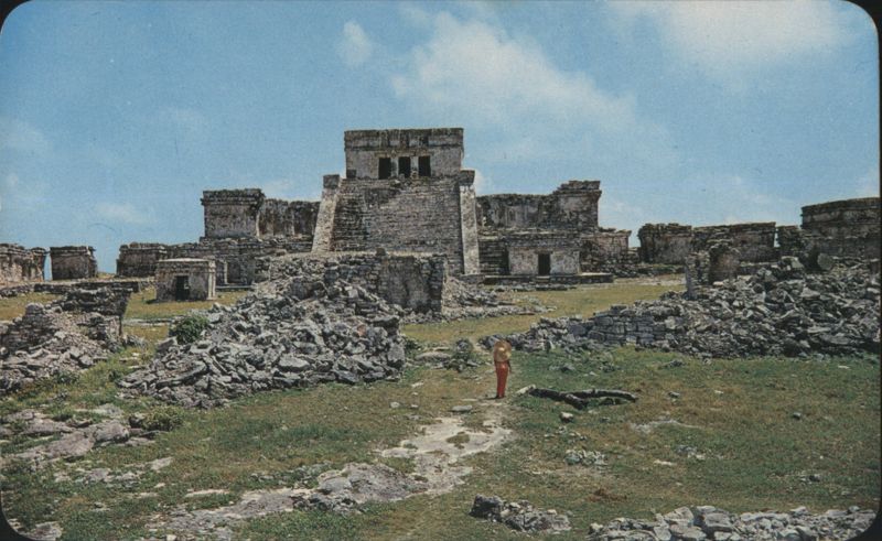 Principal Pyramid at Tulum, Quintana Roo, Mexico Q. R.