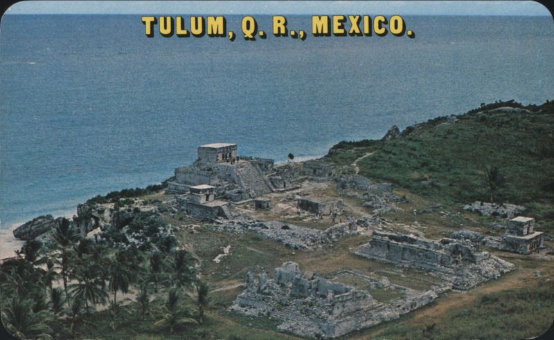 Tulum Archaeological Zone Aerial View, Quintana Roo QR Mexico