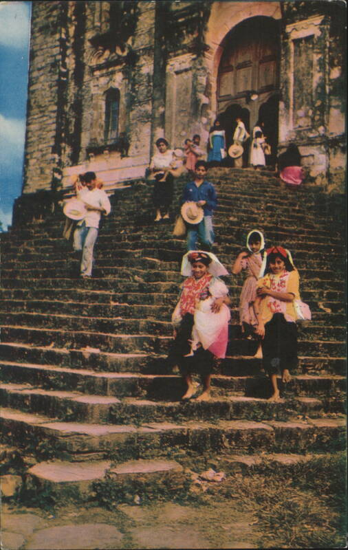 People on Steps of Historic Building, Mexico Mexico City