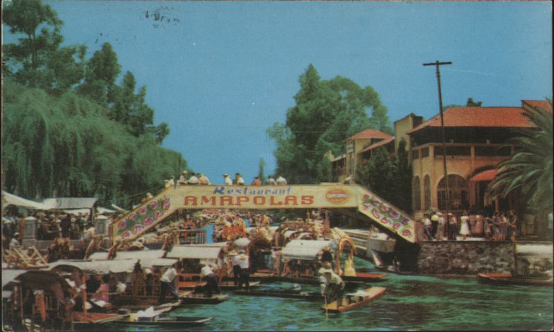 Restaurant Amapolas Bridge, Xochimilco Canals Mexico