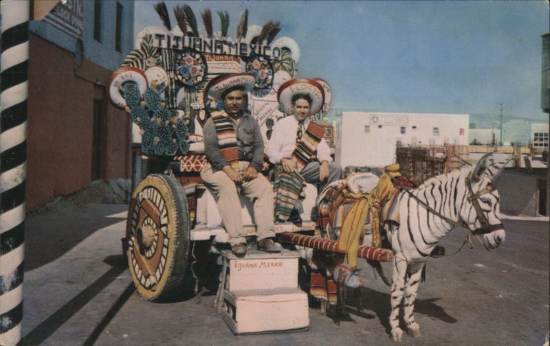 Men on Decorated Donkey Cart, Tijuana, Mexico