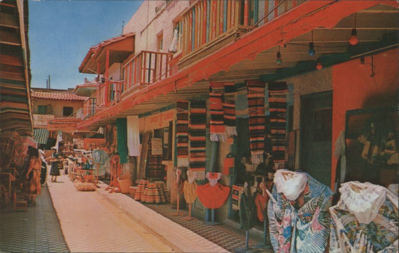 Tijuana Market Street Colorful Textiles Shops Mexico