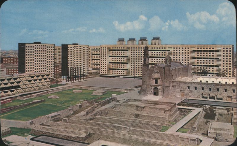 Panoramic View of Plaza of 3 Cultures, Mexico City