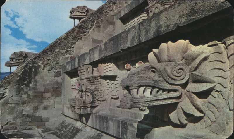 Serpent Head Sculptures, Teotihuacan Pyramids San Juan Teotihuacan Mexico