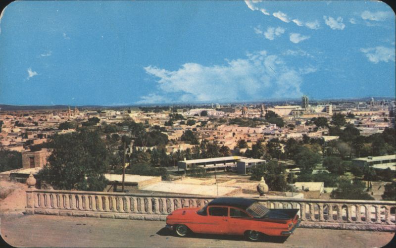 Durango City Panorama, Western Filming Location w/ Red Car Mexico