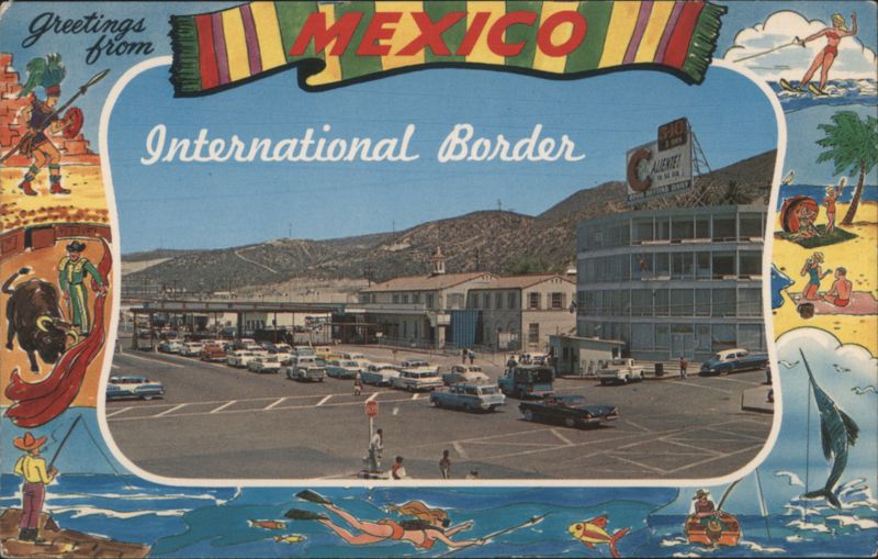 Mexico International Border Tijuana B.C. Car Crossing