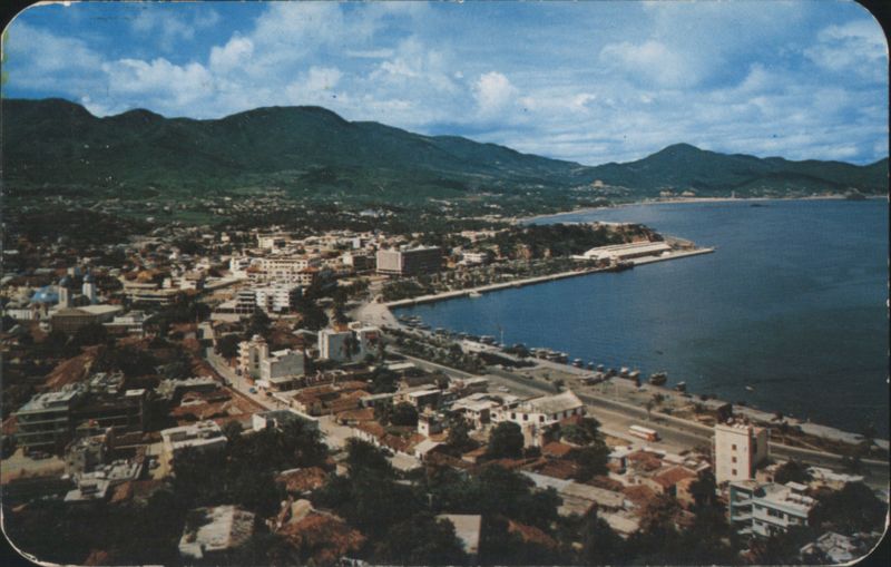 Acapulco Downtown & Waterfront Panoramic View from Hotel Palacio Tropical Mexico