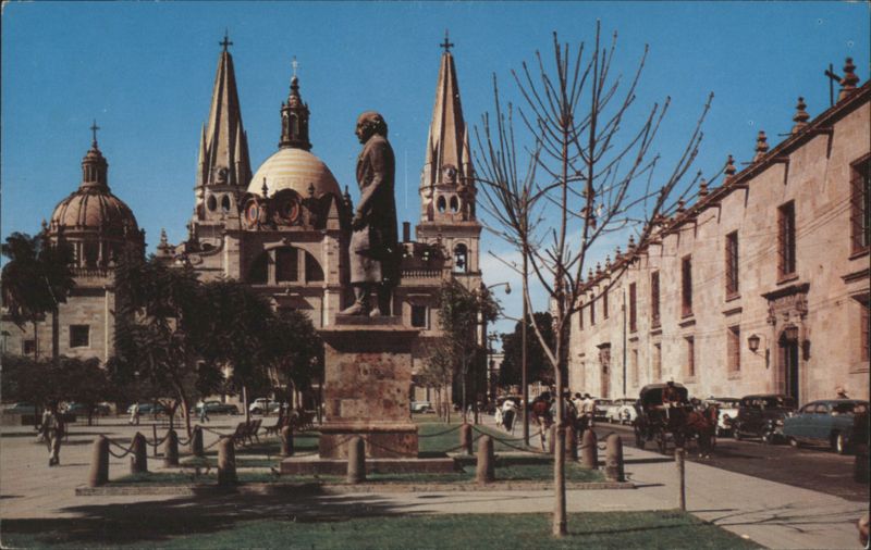 Hidalgo Statue, Liberation Plaza, Guadalajara Cathedral Mexico