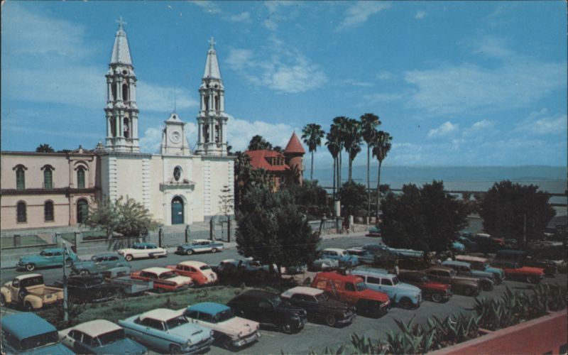 Parochial Church with Lake Chapala, Chapala, Mexico