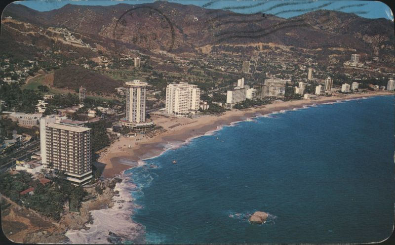 Acapulco Aerial View, Beach, Hotels & Mountains GR Mexico