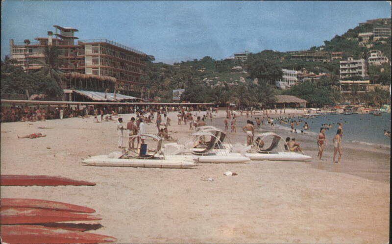 Caleta Beach Acapulco Mexico with Hotels and Boats