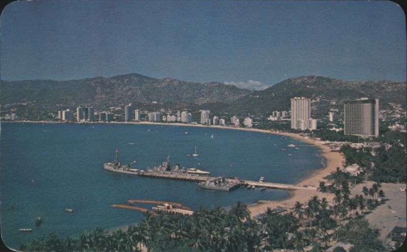 Acapulco Bay with Naval Base and City Skyline Mexico