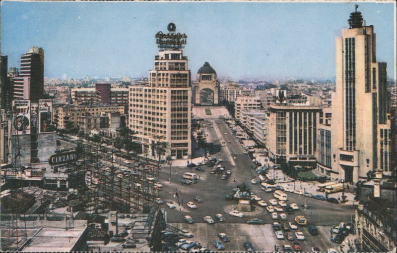Mexico City Panorama from Carlos IV Plaza, El Caballito