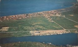 Aerial View Lewes, DE - Rehoboth Canal, Yacht Basin, Anglers Club Postcard