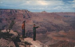 Hopi Indian Viewing Grand Canyon from South Rim, Arizona Postcard