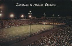 University of Arizona Stadium Night Game Postcard