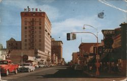 Pioneer Hotel and Stone Avenue Street Scene, Tucson AZ Postcard
