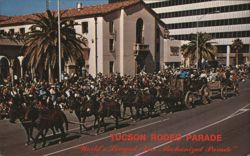Tucson AZ Rodeo Parade World's Longest Non-Mechanized Chrome Postcard