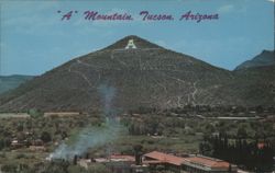 "A" Mountain, Tucson, Arizona Postcard