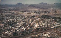 Aerial View of Tucson, Arizona with "A" Mountain Postcard
